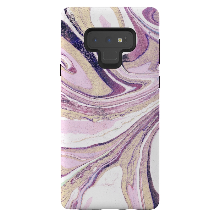 Galaxy Note 9 StrongFit Dusty pastel pink marble stripes by Oana 
