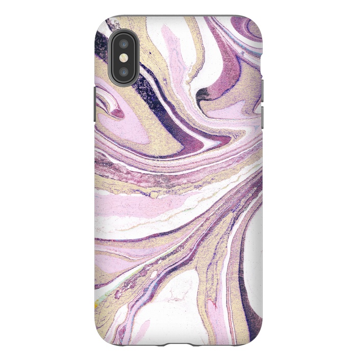 iPhone Xs Max StrongFit Dusty pastel pink marble stripes by Oana 