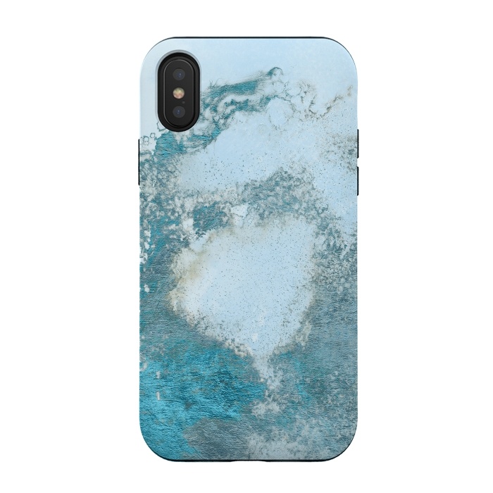 iPhone Xs / X StrongFit Ice Blue Marble  by  Utart