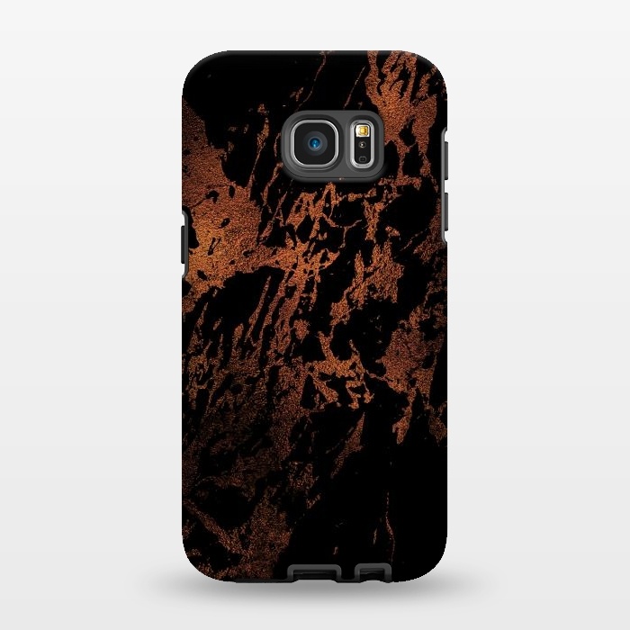 Galaxy S7 EDGE StrongFit Black marble with copper veins by  Utart