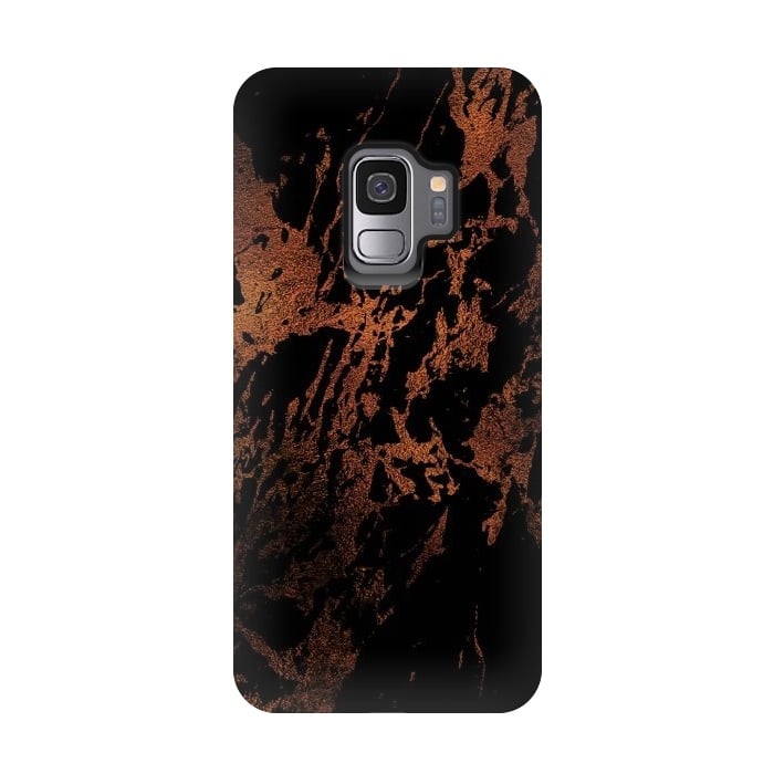 Galaxy S9 StrongFit Black marble with copper veins by  Utart