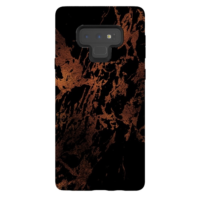 Galaxy Note 9 StrongFit Black marble with copper veins by  Utart