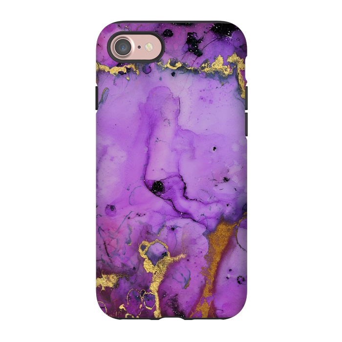 iPhone 7 StrongFit Purple Marble with Gold and black glitter veins by  Utart