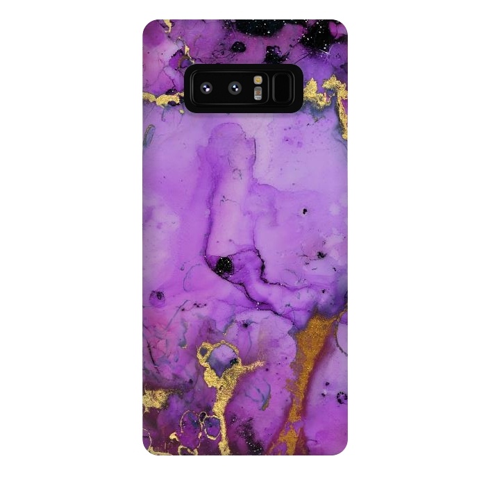 Galaxy Note 8 StrongFit Purple Marble with Gold and black glitter veins by  Utart