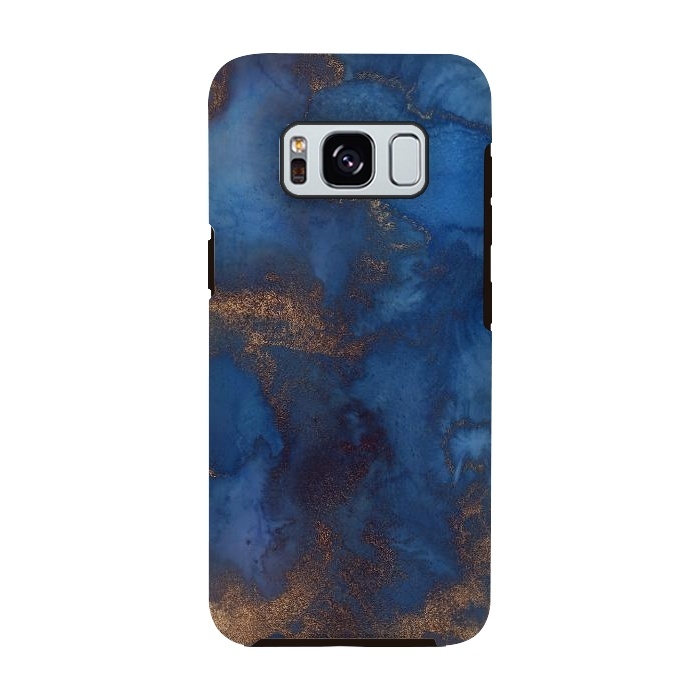 Galaxy S8 StrongFit Dark ocean blue marble and copper veins by  Utart