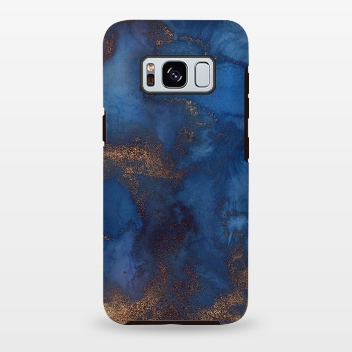 Galaxy S8 plus StrongFit Dark ocean blue marble and copper veins by  Utart