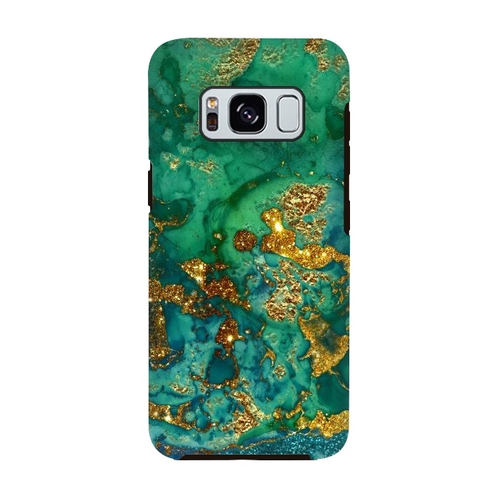 Galaxy S8 StrongFit Green Summer Marble with Gold Veins by  Utart