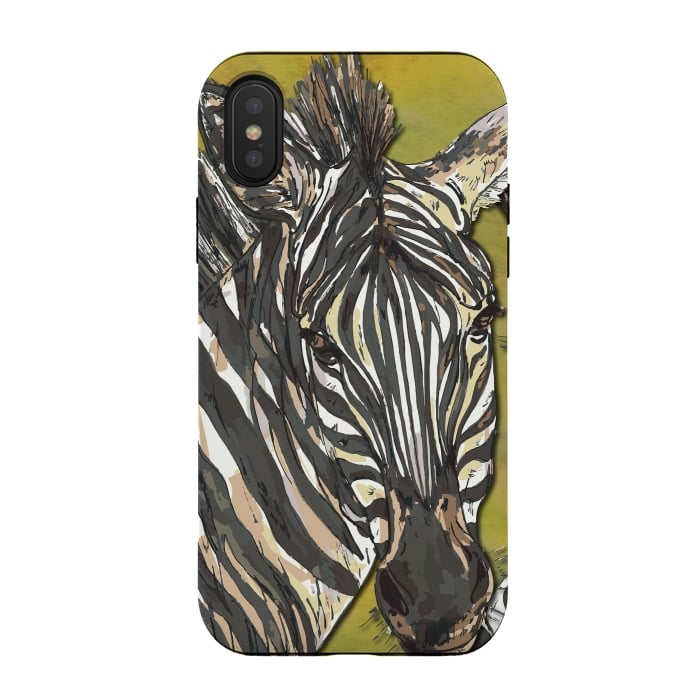 iPhone Xs / X StrongFit Zebra by Lotti Brown