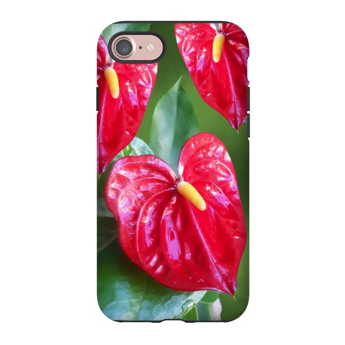 iPhone 7 StrongFit Anthurium Red Exotic Flower  by BluedarkArt