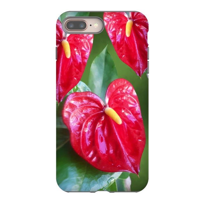 iPhone 7 plus StrongFit Anthurium Red Exotic Flower  by BluedarkArt