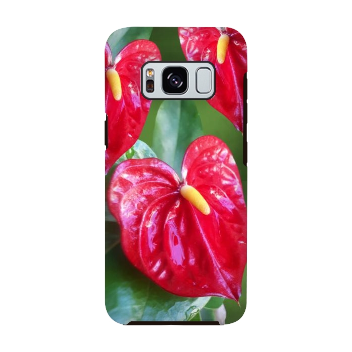 Galaxy S8 StrongFit Anthurium Red Exotic Flower  by BluedarkArt