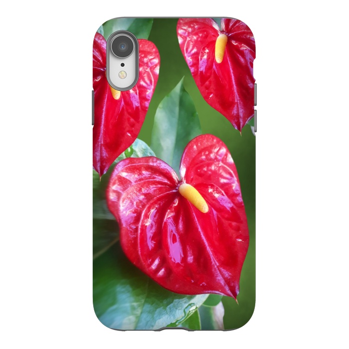 iPhone Xr StrongFit Anthurium Red Exotic Flower  by BluedarkArt