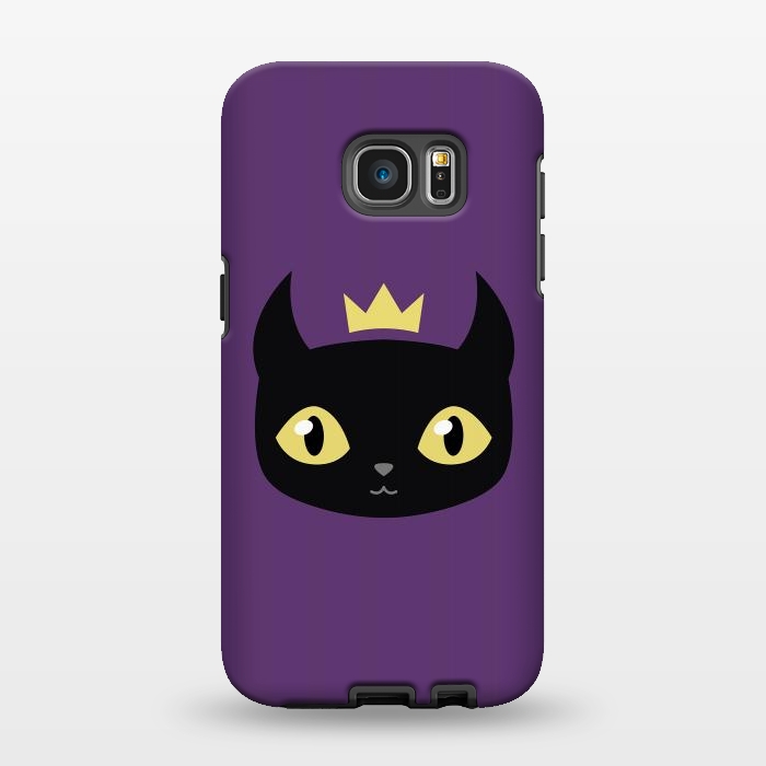 Galaxy S7 EDGE StrongFit Black cat king by Laura Nagel