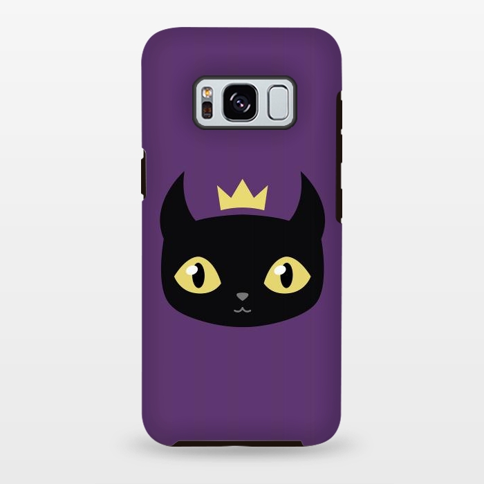 Galaxy S8 plus StrongFit Black cat king by Laura Nagel