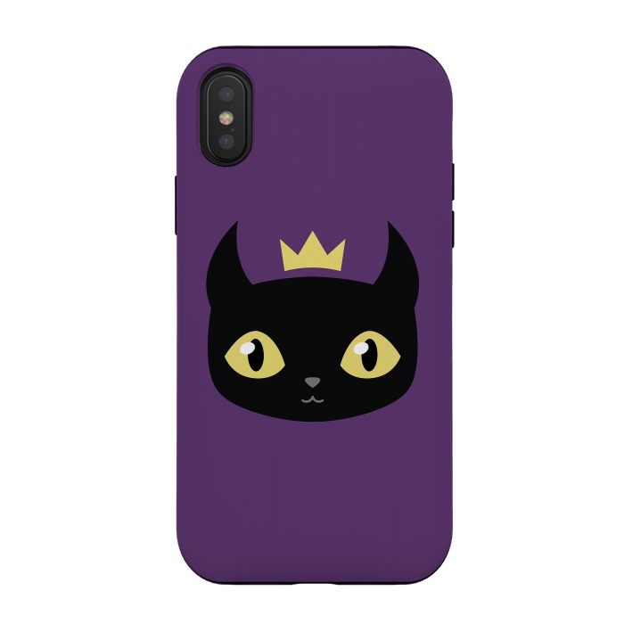 iPhone Xs / X StrongFit Black cat king by Laura Nagel
