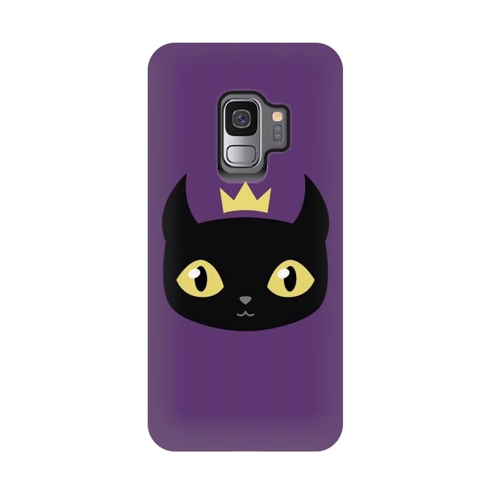Galaxy S9 StrongFit Black cat king by Laura Nagel