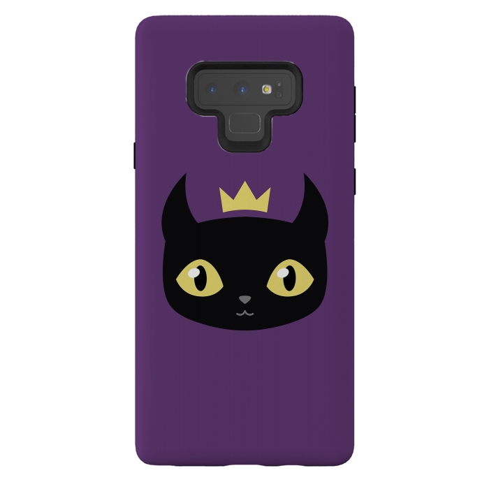 Galaxy Note 9 StrongFit Black cat king by Laura Nagel