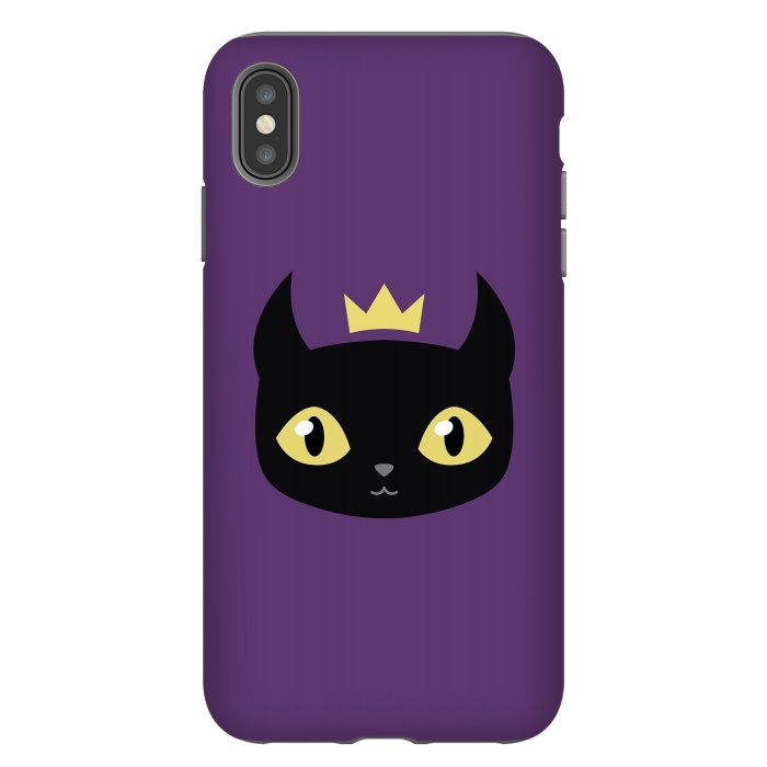 iPhone Xs Max StrongFit Black cat king by Laura Nagel