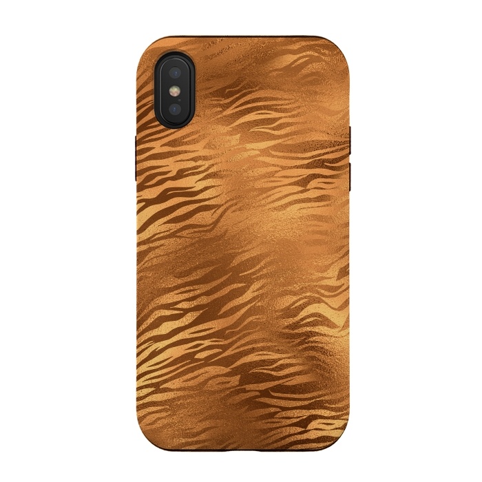 iPhone Xs / X StrongFit Copper Tiger Fur by  Utart