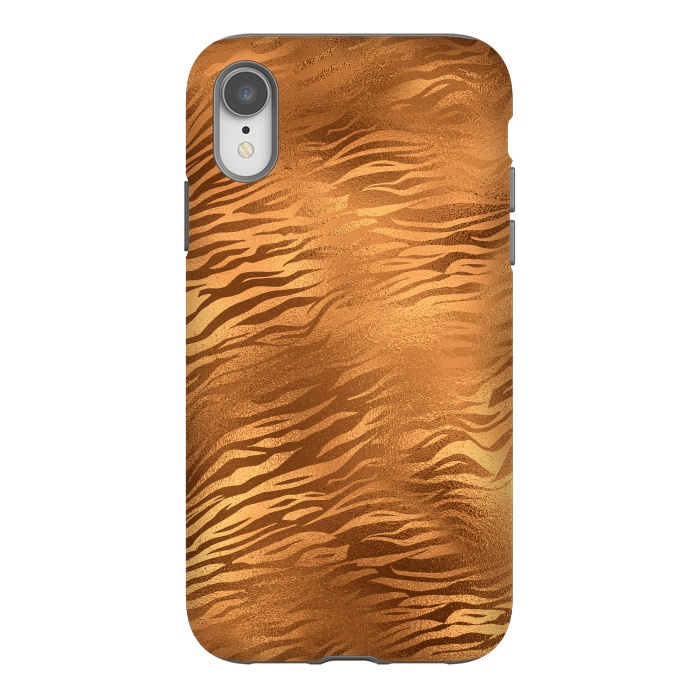 iPhone Xr StrongFit Copper Tiger Fur by  Utart