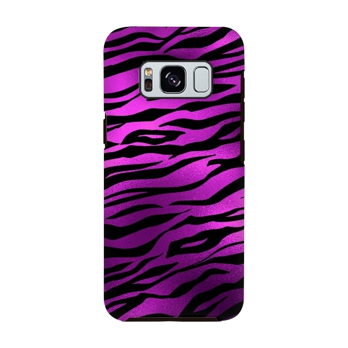 Galaxy S8 StrongFit Purple Black Tiger Skin by  Utart