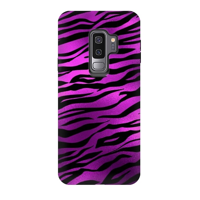 Galaxy S9 plus StrongFit Purple Black Tiger Skin by  Utart