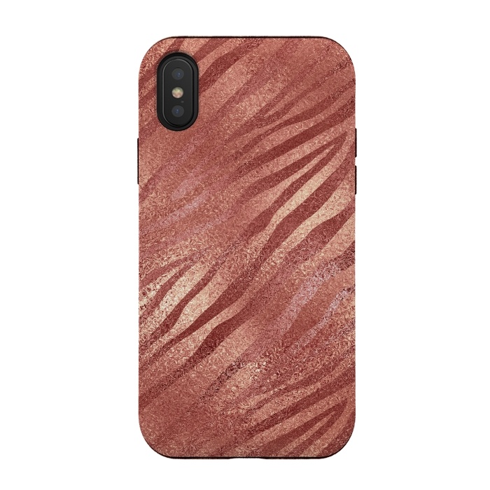 iPhone Xs / X StrongFit Rosegold Tiger Skin by  Utart
