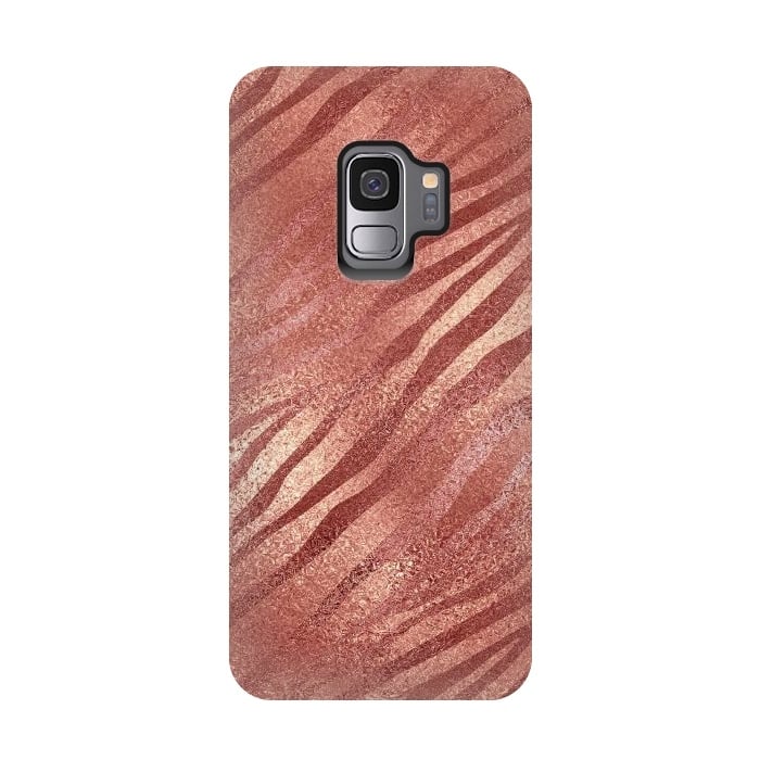 Galaxy S9 StrongFit Rosegold Tiger Skin by  Utart