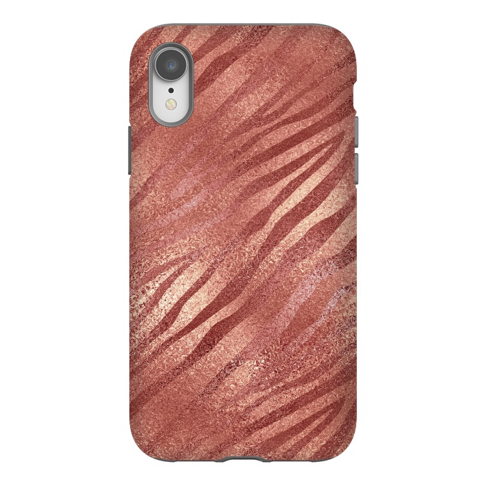iPhone Xr StrongFit Rosegold Tiger Skin by  Utart