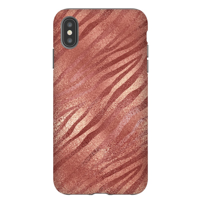 iPhone Xs Max StrongFit Rosegold Tiger Skin by  Utart