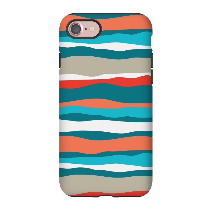 iPhone 7 StrongFit Coral Stripes by Majoih