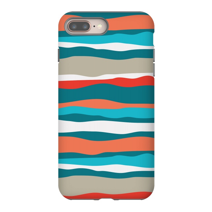 iPhone 7 plus StrongFit Coral Stripes by Majoih