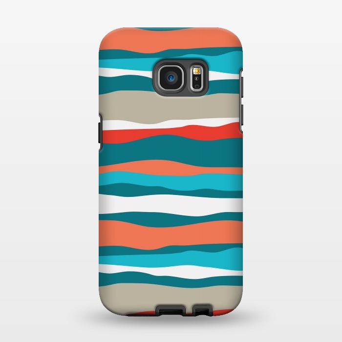 Galaxy S7 EDGE StrongFit Coral Stripes by Majoih