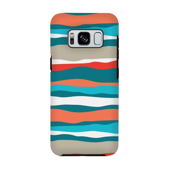 Galaxy S8 StrongFit Coral Stripes by Majoih