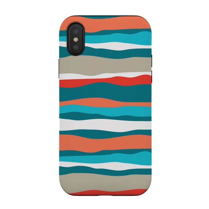 iPhone Xs / X StrongFit Coral Stripes by Majoih