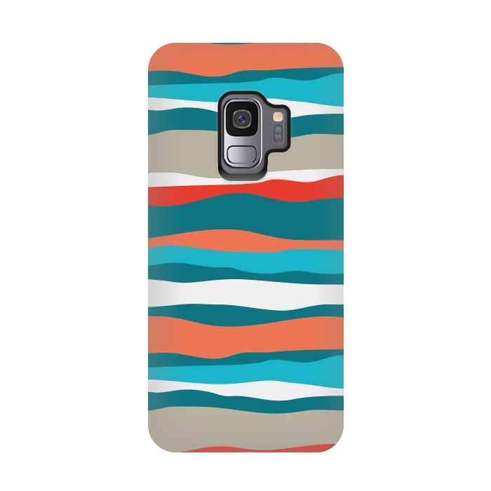 Galaxy S9 StrongFit Coral Stripes by Majoih