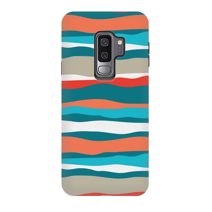 Galaxy S9 plus StrongFit Coral Stripes by Majoih