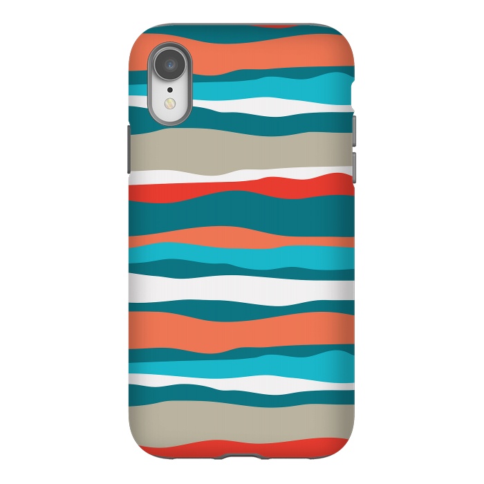 iPhone Xr StrongFit Coral Stripes by Majoih