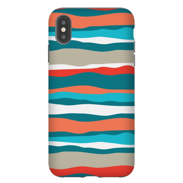 iPhone Xs Max StrongFit Coral Stripes by Majoih