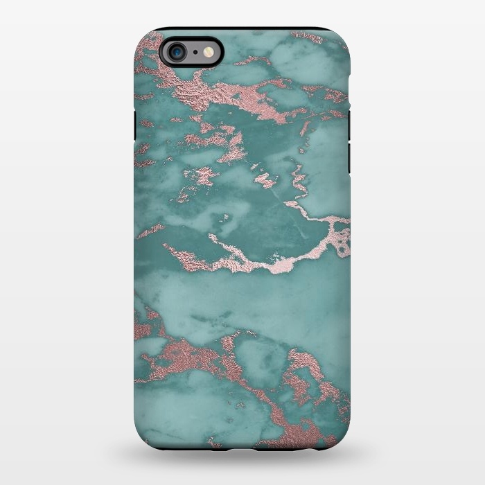 iPhone 6/6s plus StrongFit Teal and Rosegold Marble by  Utart