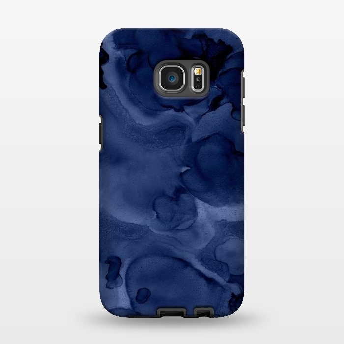 Galaxy S7 EDGE StrongFit Blue Ink Marble by  Utart