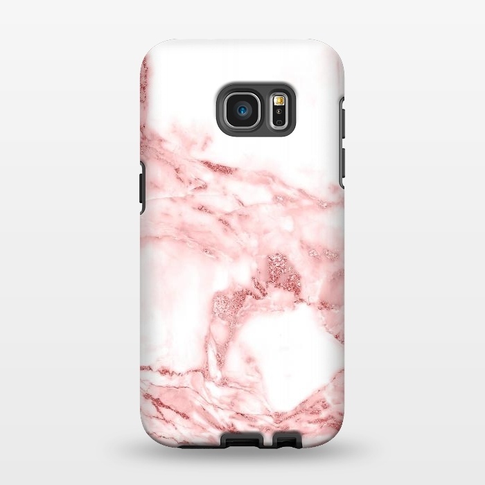 Galaxy S7 EDGE StrongFit RoseGold and White Fashion Marble  by  Utart