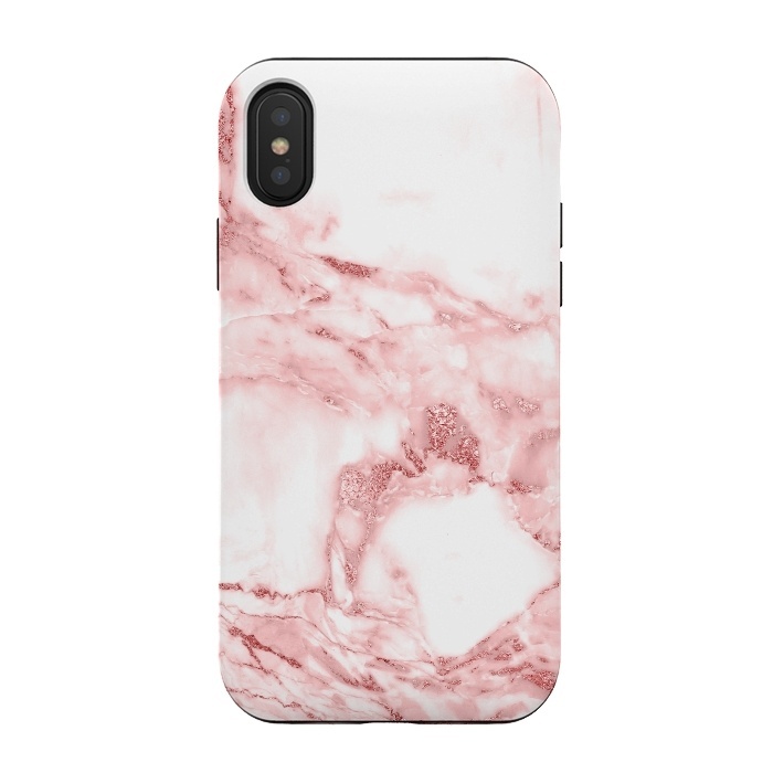 iPhone Xs / X StrongFit RoseGold and White Fashion Marble  by  Utart