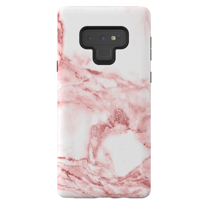Galaxy Note 9 StrongFit RoseGold and White Fashion Marble  by  Utart