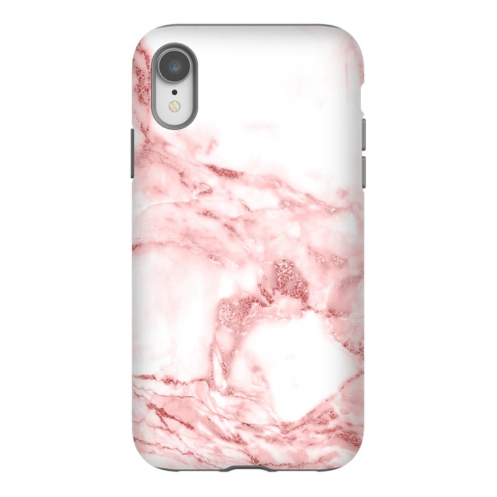 iPhone Xr StrongFit RoseGold and White Fashion Marble  by  Utart