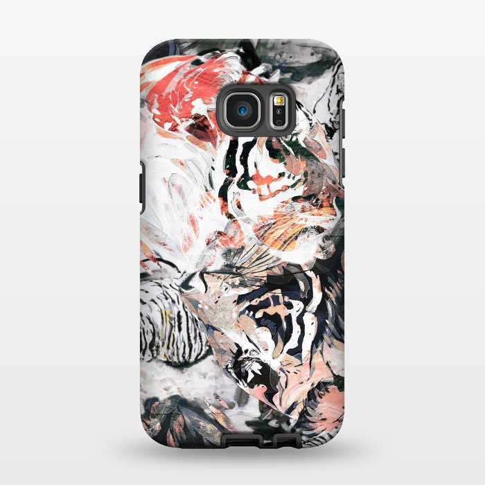Galaxy S7 EDGE StrongFit Ink painted tiger illustration by Oana 