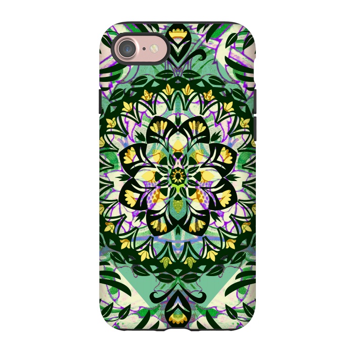 iPhone 7 StrongFit Green floral ethnic mandala by Oana 