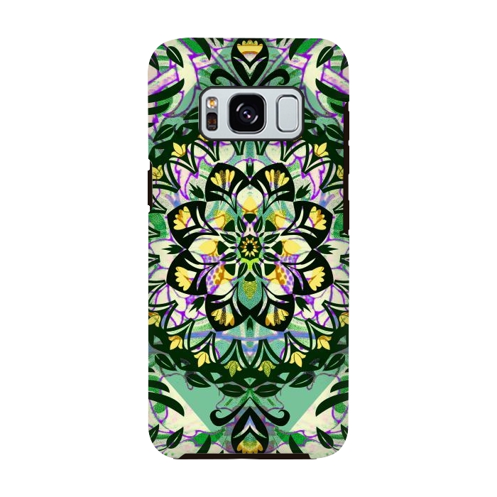 Galaxy S8 StrongFit Green floral ethnic mandala by Oana 