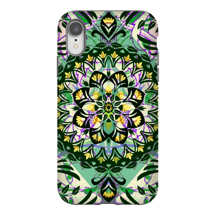 iPhone Xr StrongFit Green floral ethnic mandala by Oana 