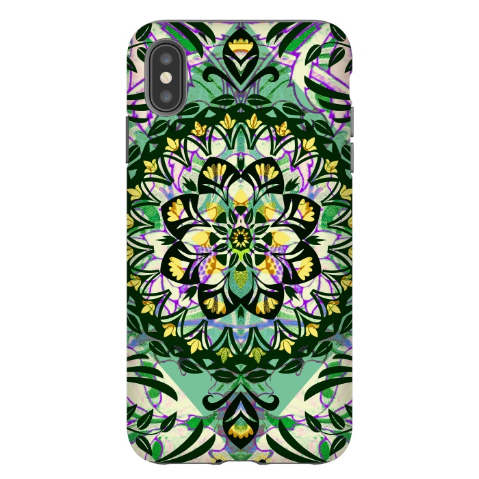 iPhone Xs Max StrongFit Green floral ethnic mandala by Oana 